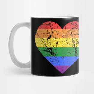 Gay & Lesbian LGBT Pride Love Flag Heart Mug